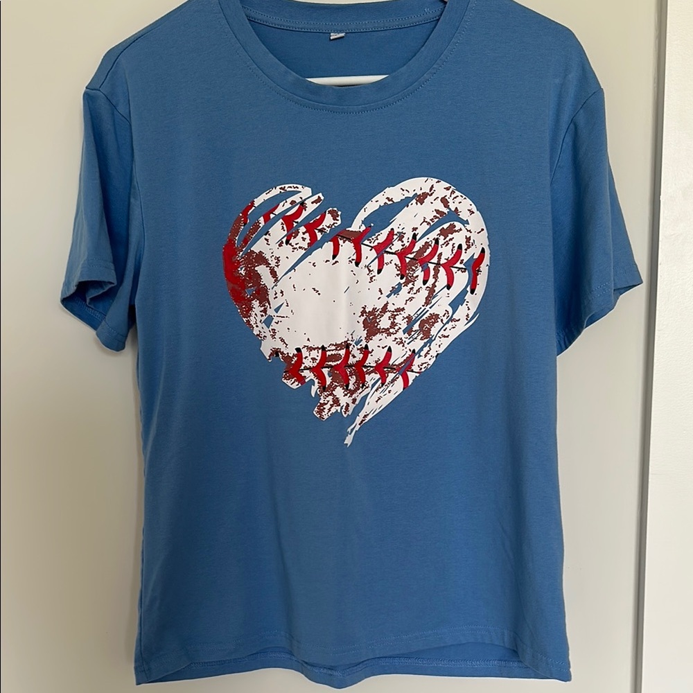 Blue Heart Baseball Women’s T-Shirt